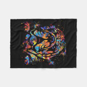 Colorful English Bulldog Portret Fleece Deken (Voorkant (Horizontaal))
