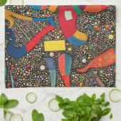 Colorful Ensemble van Wassily Kandinsky Theedoek (Gevouwen)