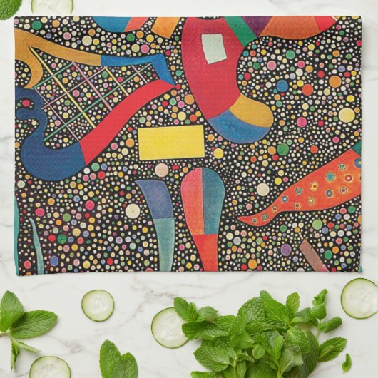 Colorful Ensemble van Wassily Kandinsky Theedoek (Gevouwen)
