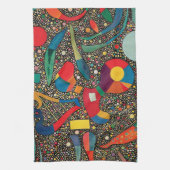 Colorful Ensemble van Wassily Kandinsky Theedoek (Verticaal)