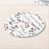 Colorful Eucalyptus Waterverf  Ronde Kartonnen Onderzetter (Gebogen)