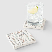 Colorful Eucalyptus Waterverf   Stenen Onderzetter (Zijkant)