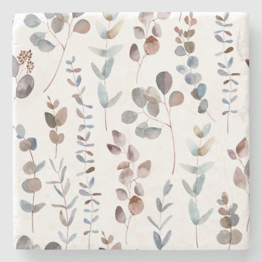 Colorful Eucalyptus Waterverf   Stenen Onderzetter (Voorkant)