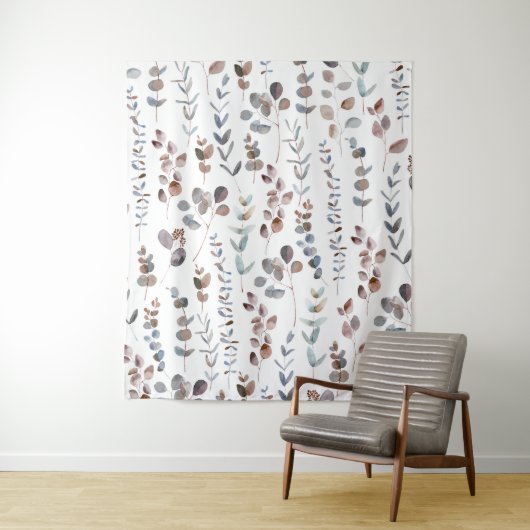 Colorful Eucalyptus Waterverf   Wandkleed (In situ)