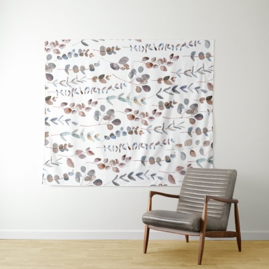 Colorful Eucalyptus Waterverf   Wandkleed (In Situ (horizontaal))
