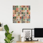 Colorful European Polacolor Portrets Grid Poster (Thuiskantoor)