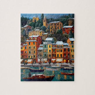 Colorful European Village Puzzle – Winter holiday Legpuzzel