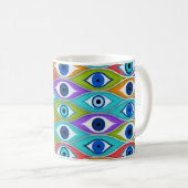 Colorful Evil Eye protection pattern Koffiemok (Voorkant rechts)