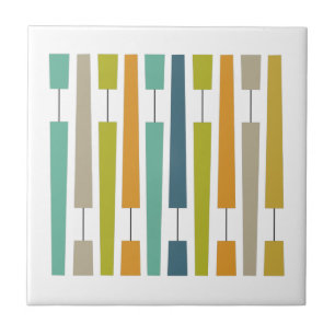 Colorful Exclamation Points Geometric Mid Century Tegeltje