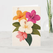 Colorful Exotic Flowers Feestdagen Kaart (Voorkant)