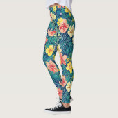 Colorful Exotic Flowers Patroon Leggings (Links)