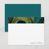 Colorful Exotic Peacock Feather Foto Elegant Chic Bedankkaart (Voorkant / Achterkant)