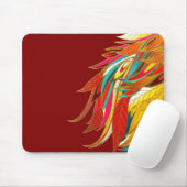 Colorful Exotic Tribal Feathers Red Muismat (Met muis)