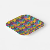 Colorful Exotic Tropical Leaves Pattern-23190 Papieren Bordje (Gebogen)