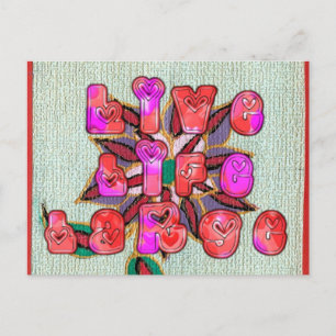 Colorful Experience Life Floral patroonontwerp kun Briefkaart