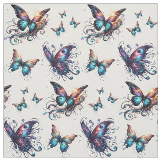 Colorful fabric with butterfly pattern stof