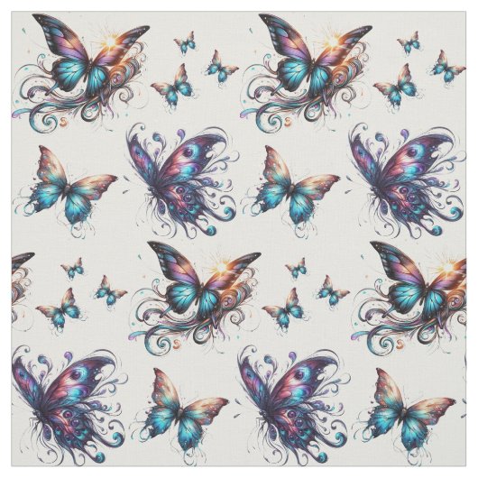 Colorful fabric with butterfly pattern stof (Swatch)