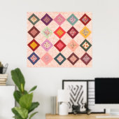 Colorful Fabrics Patroon Poster (Thuiskantoor)