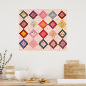 Colorful Fabrics Patroon Poster (Keuken)