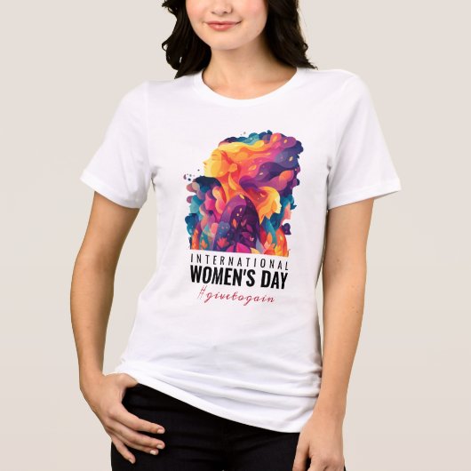 Colorful Faces Abstract Women's Day | IWD Tri-Blend Shirt (Voorkant)