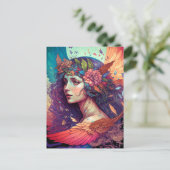 Colorful Fairy Angel Wings Fantasy Art Briefkaart (Staand voorkant)