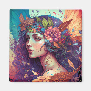 Colorful Fairy Angel Wings Fantasy Art Magneet