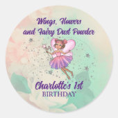 Colorful Fairy Birthday Ronde Sticker (Voorkant)