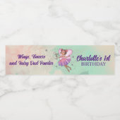 Colorful Fairy Birthday Waterfles Etiket (Enkel label)