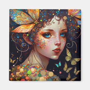 Colorful Fairy Butterflies Fantasy Art Magneet