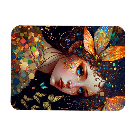 Colorful Fairy Butterflies Fantasy Art Magneet (Horizontaal)