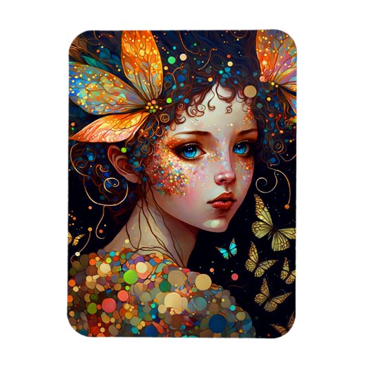 Colorful Fairy Butterflies Fantasy Art Magneet (Verticaal)