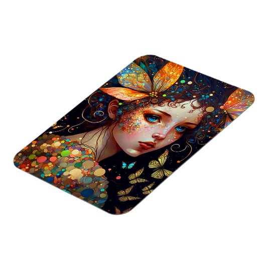 Colorful Fairy Butterflies Fantasy Art Magneet (Linkerzijde)