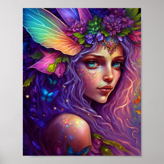 Colorful Fairy Fantasy Art Poster (Voorkant)