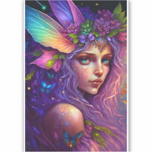 Colorful Fairy Fantasy Art Sticker