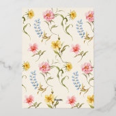 Colorful Fairy First Birthday Enchanted garden Folie Uitnodiging (Achterkant)