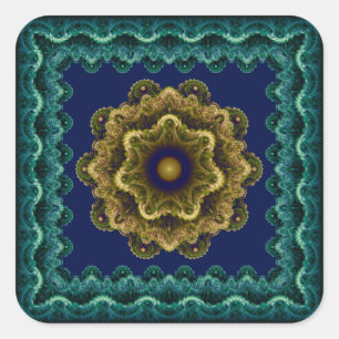Colorful fairy fractal decoration vierkante sticker