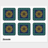 Colorful fairy fractal decoration vierkante sticker (Vel)
