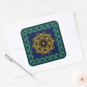 Colorful fairy fractal decoration vierkante sticker (Envelop)