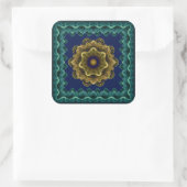Colorful fairy fractal decoration vierkante sticker (Tas)