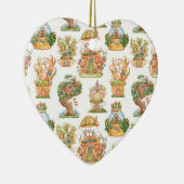 Colorful Fairy Tale Houses Pattern Keramisch Ornament (Rechts)