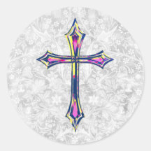 Colorful Faith Cross Style Sticker Seal