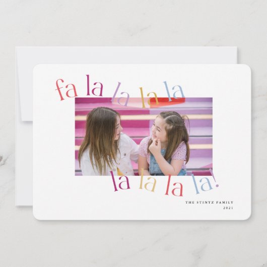 Colorful Falalala Waves-Kaart voor kerstmis Kaart (Voorkant)