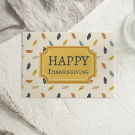 Colorful Fall Leaves Happy Thanksgiving-kaart