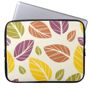 Colorful Fall Leaves Paarse Maroon Yellow Green Laptop Sleeve