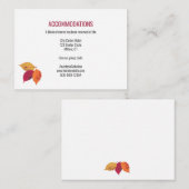 Colorful Fall Leaves Weddenschap Details Informatiekaartje (Voorkant / Achterkant)