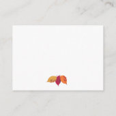 Colorful Fall Leaves Weddenschap Details Informatiekaartje (Achterkant)