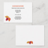 Colorful Fall Leaves Weddenschap Details Informatiekaartje (Voorkant / Achterkant)