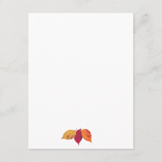 Colorful Fall Leaves Weddenschap Details Informatiekaartje (Achterkant)