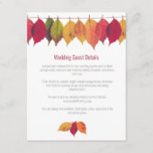 Colorful Fall Leaves Weddenschap Details Informatiekaartje (Voorkant)