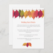 Colorful Fall Leaves Weddenschap Details Informatiekaartje (Voorkant / Achterkant)